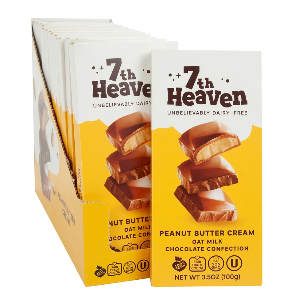 7th Heaven Oat Milk Chocolate Peanut Butter Cream Bars - 14ct