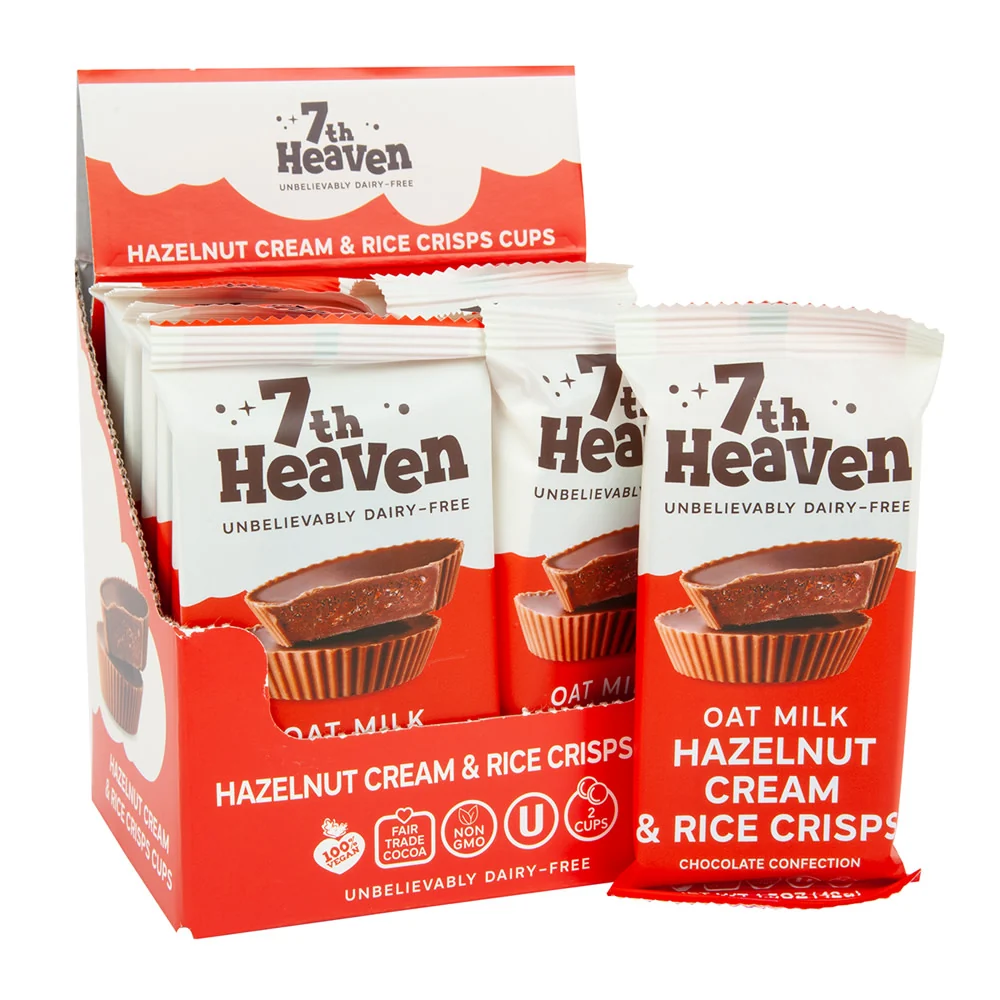7th Heaven Oat Milk Hazelnut Cream & Rice Crisps Cups - 12ct