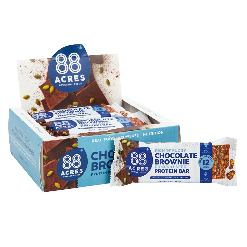 88 Acres Chocolate Brownie Pumpkin Seed Protein Bars - 9ct