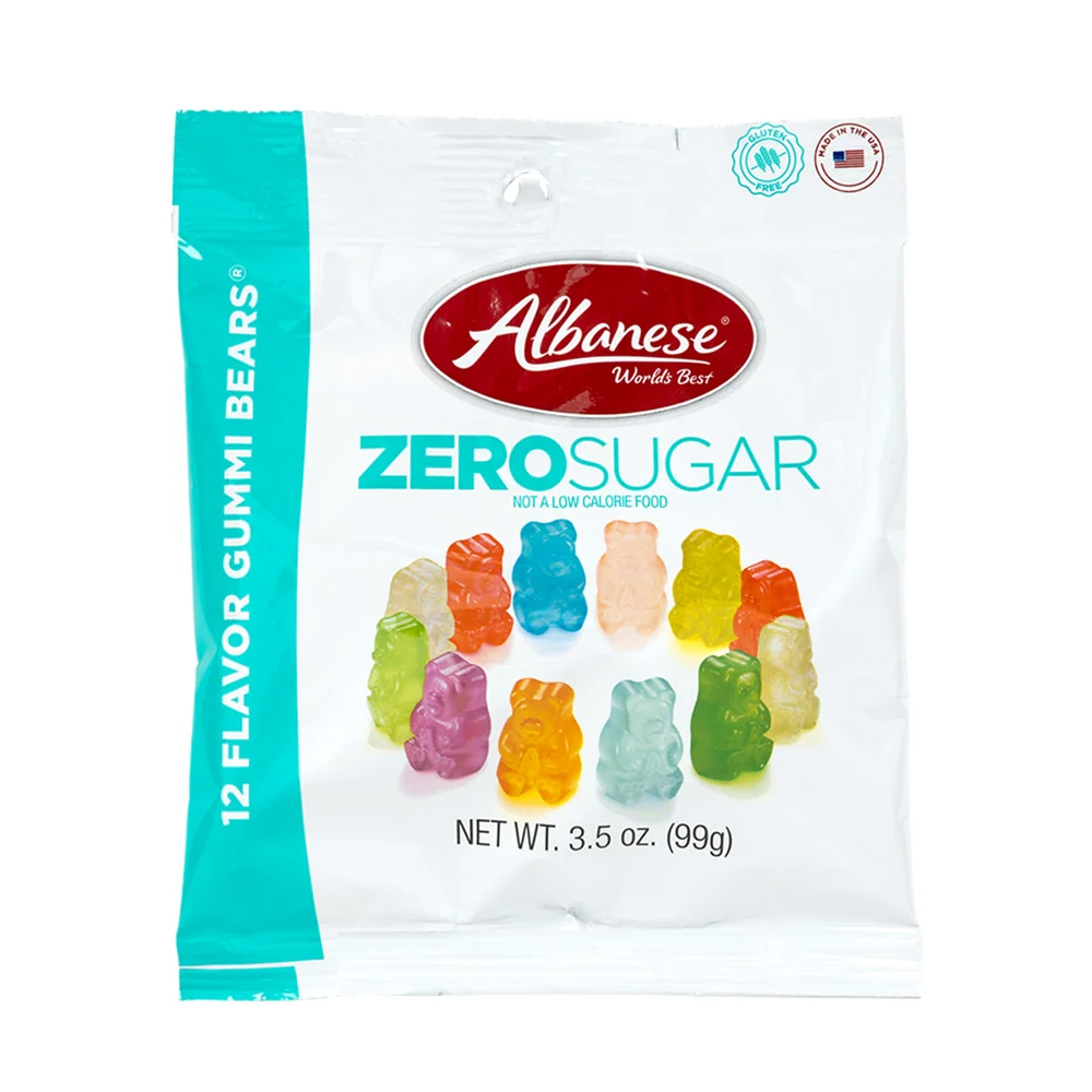 Albanese Zero Sugar 12 Flavor Gummi Bears Peg Bags - 12ct