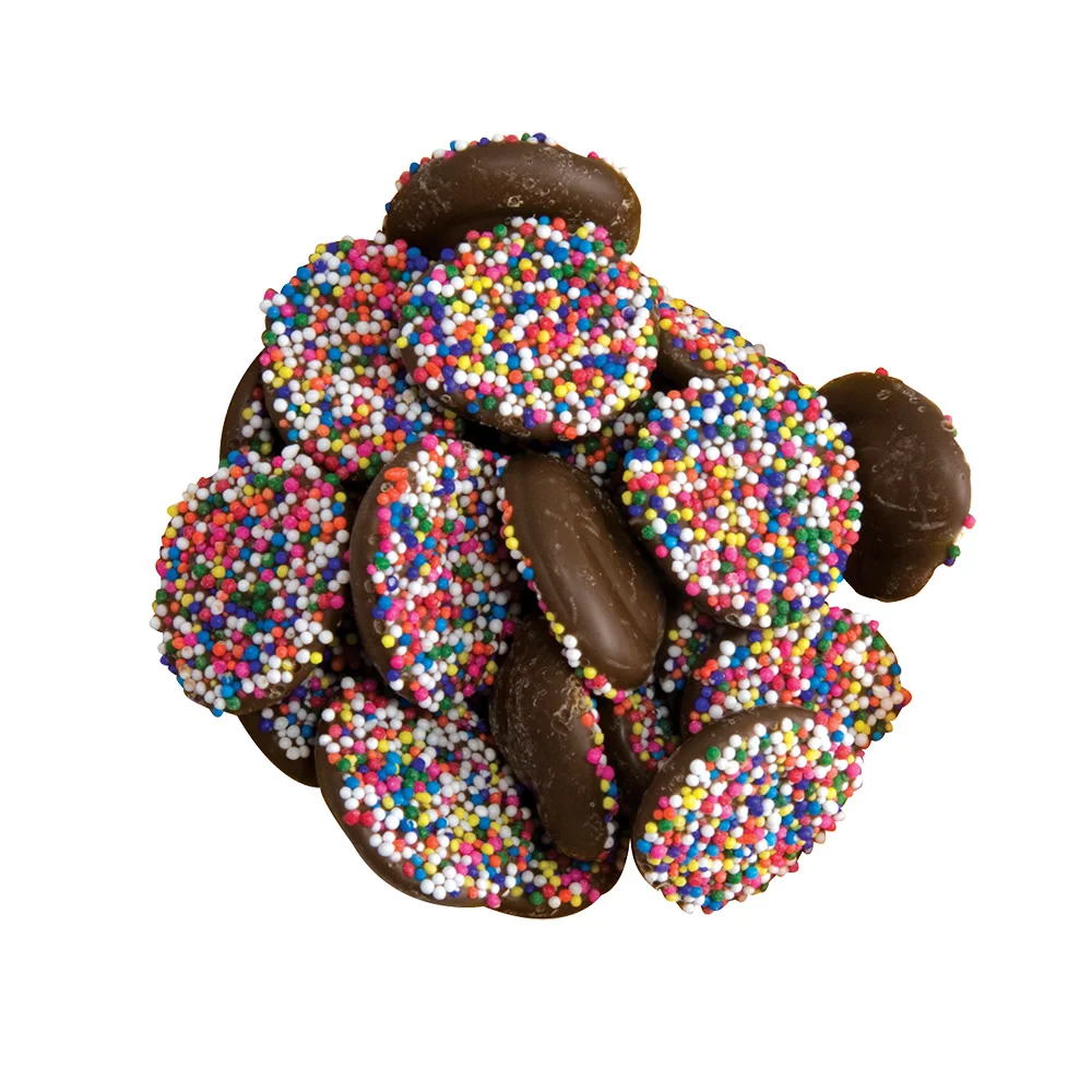 Asher's Milk Chocolate Nonpareils with Rainbow Seeds - 8lb Bulk