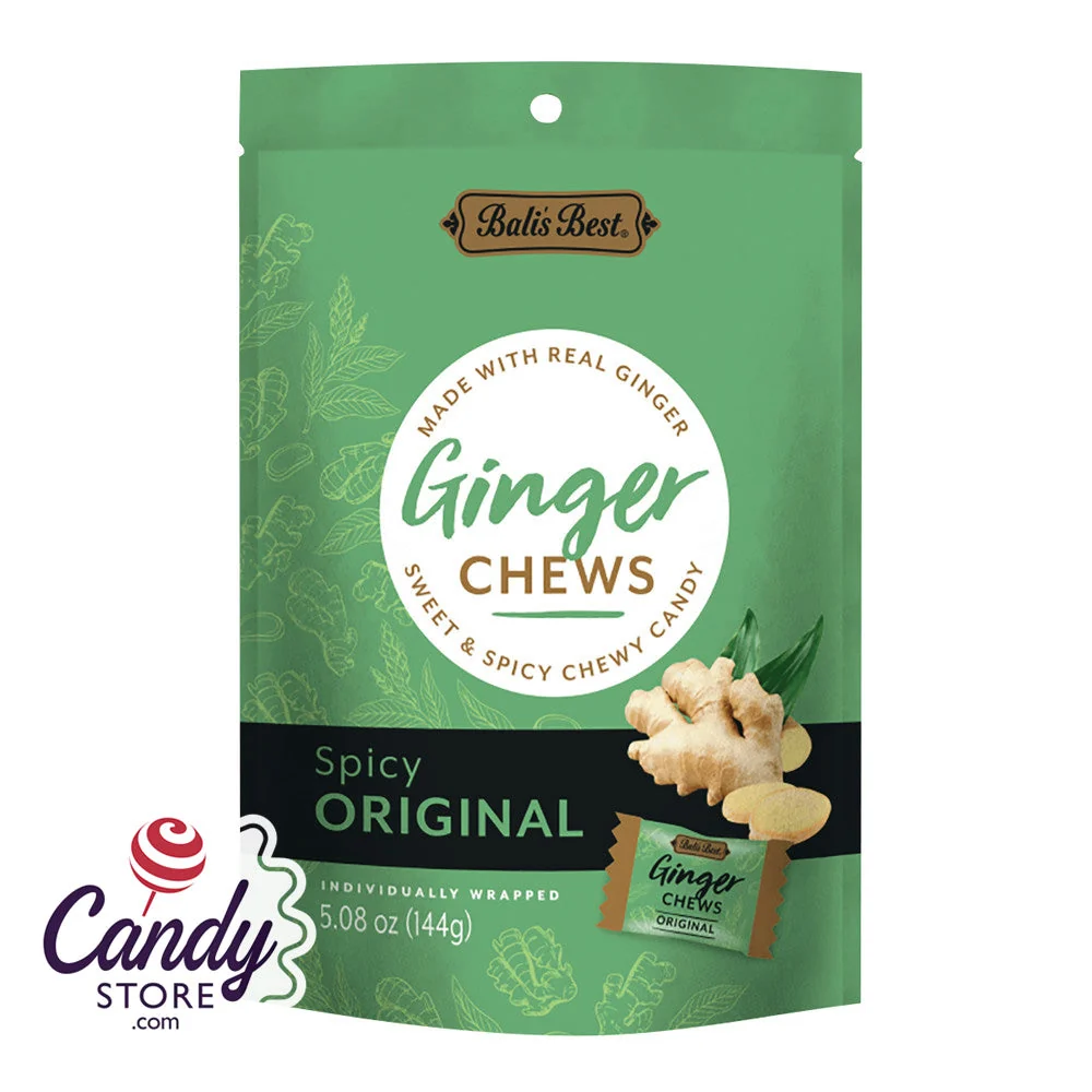 Bali's Best Spicy Original Ginger Chews - 12ct Pouches