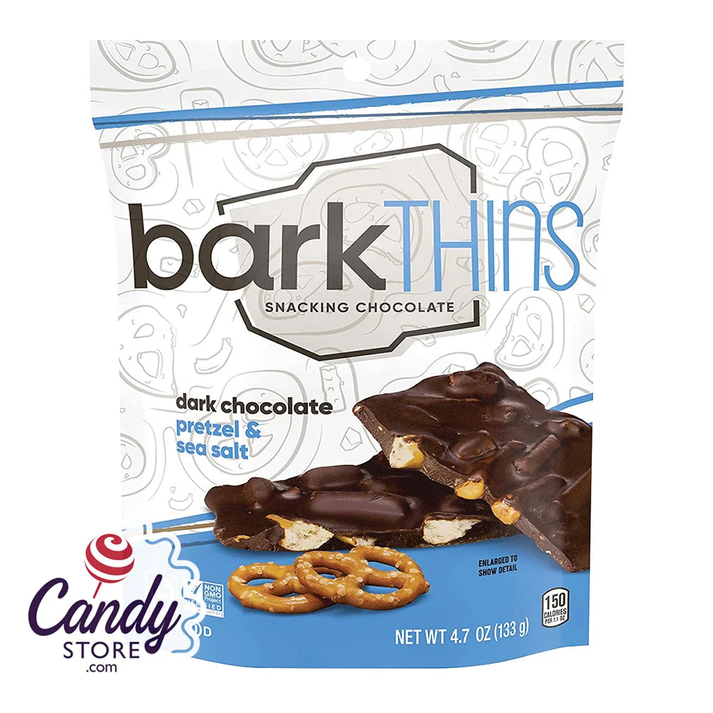 Bark Thins Dark Chocolate Pretzel With Sea Salt 4.7oz Pouch - 12ct
