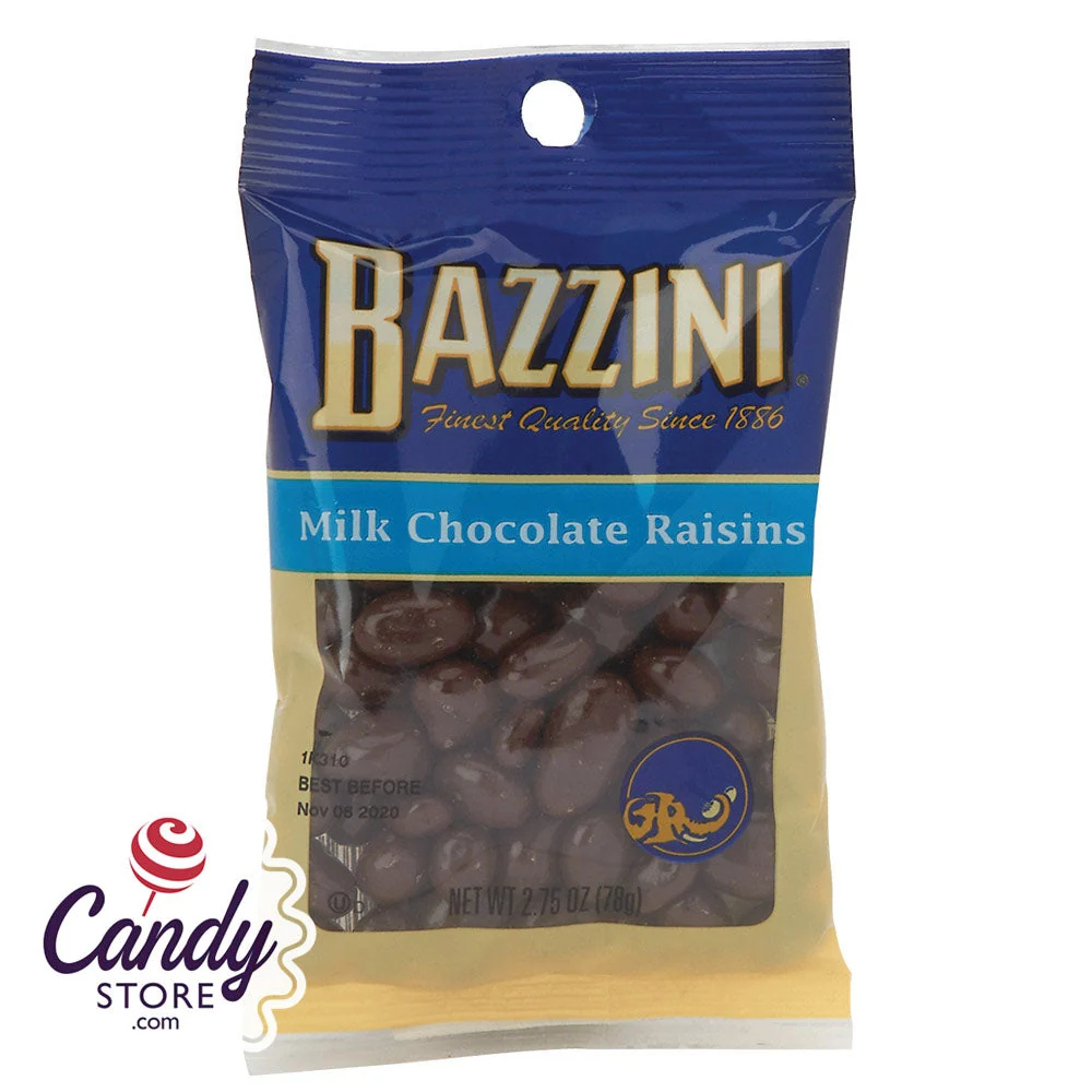 Milk-Chocolate Raisins Bazzini 2.75oz Peg Bags - 12ct