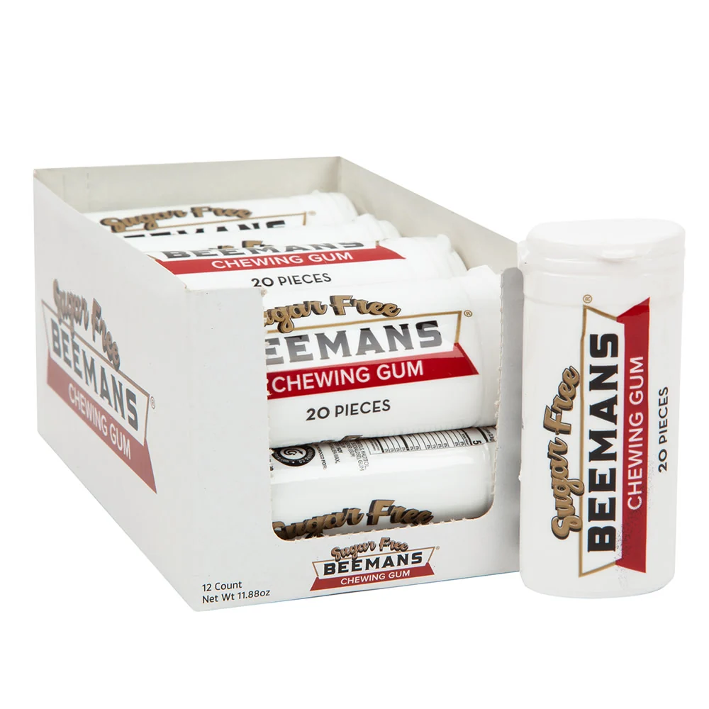 Beemans Sugar Free Chewing Gum 20 Piece Tubes - 12ct
