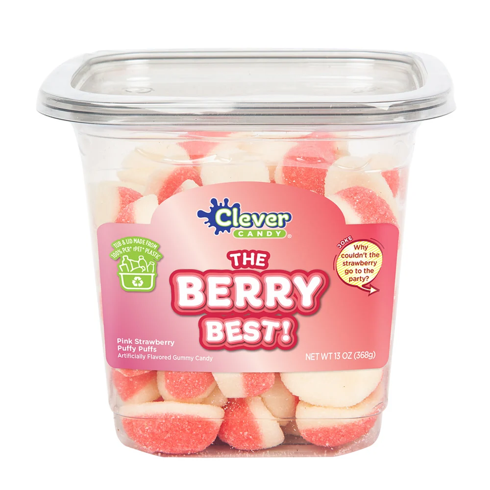 The Berry Best Gummy Strawberry Puffy Puffs Tubs - 12ct