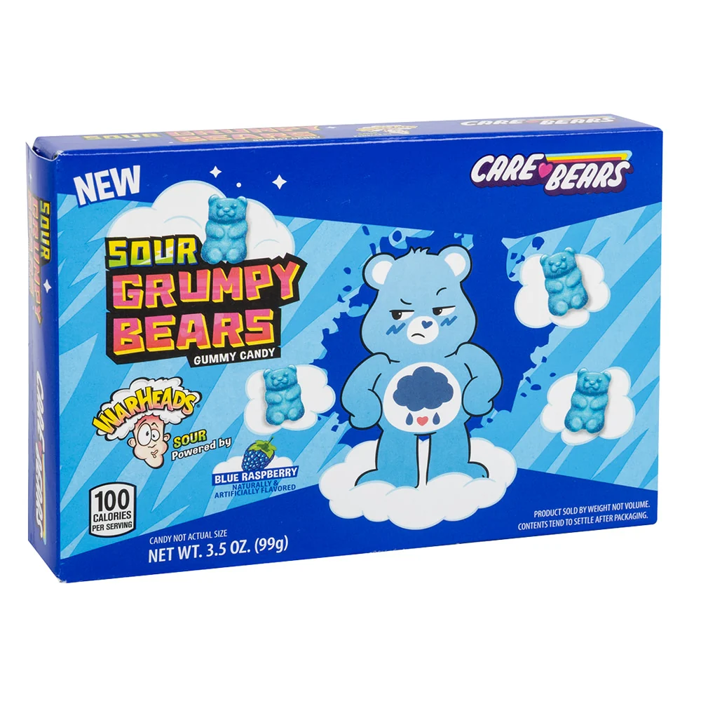 Care Bears Warheads Sour Grumpy Bears Theater Boxes - 12ct