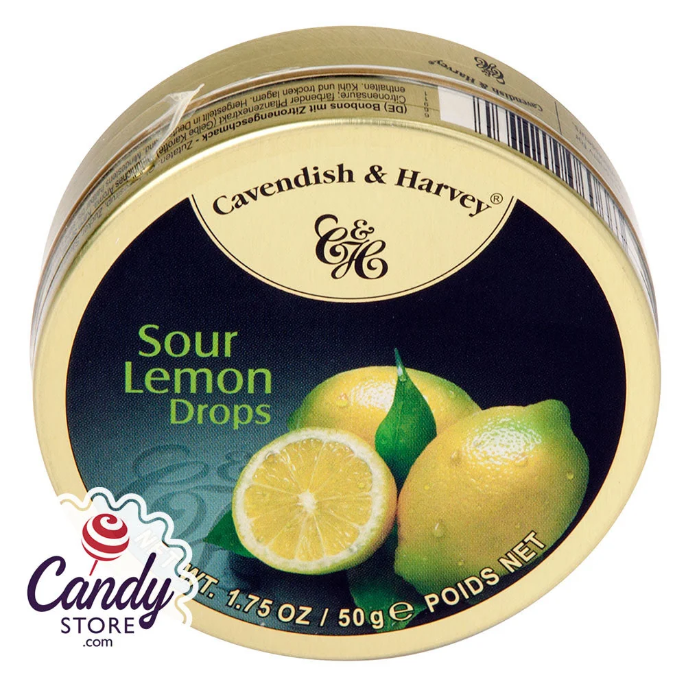 Cavendish & Harvey Sour Lemon Drops 1.75oz Tin - 7ct