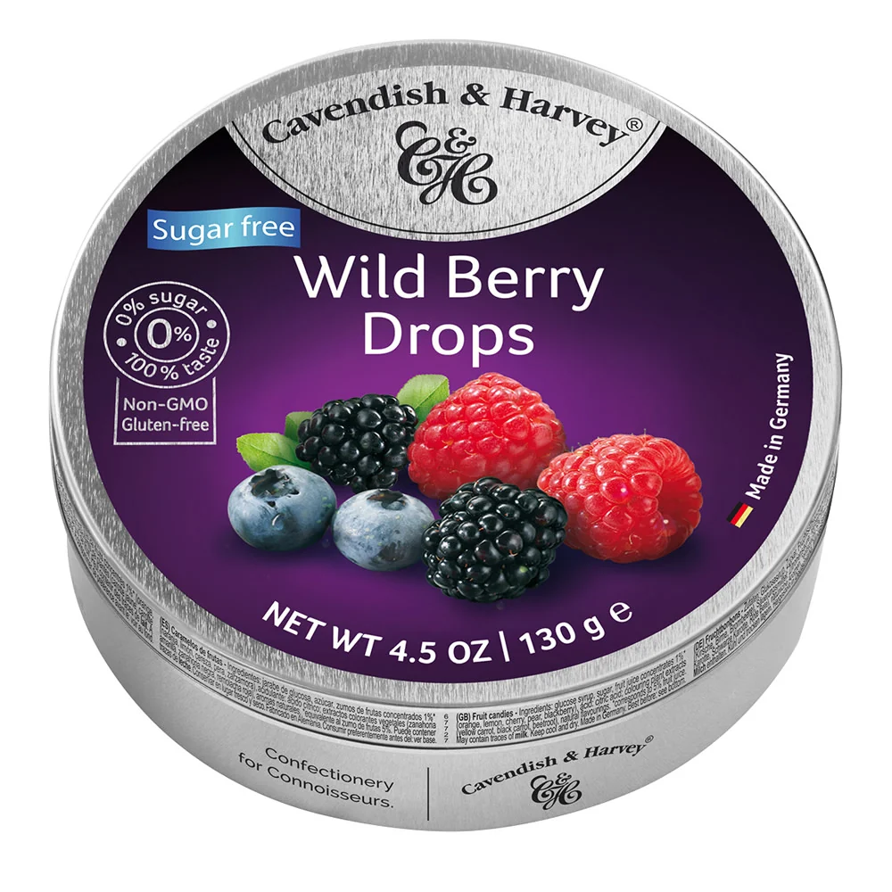 Cavendish & Harvey Sugar Free Wild Berry Drops Tins - 11ct