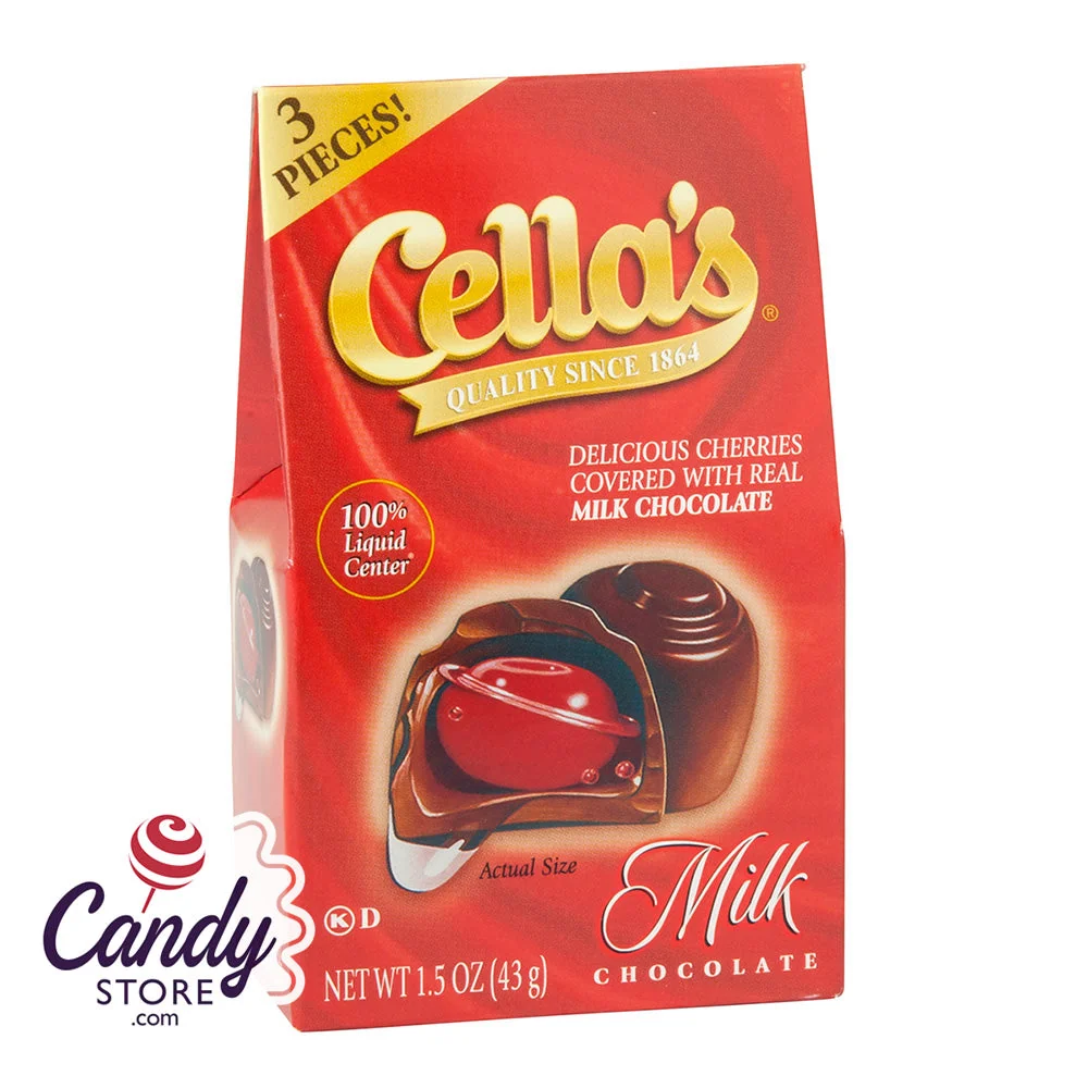 Cella's Milk Chocolate Cherries 3-Pieces - 24ct