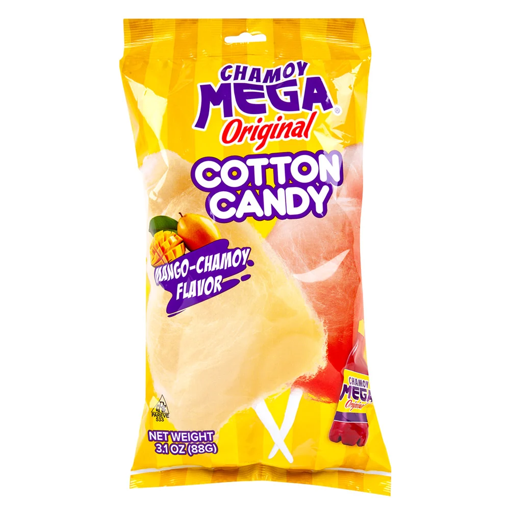 Chamoy Mega Mango Chamoy Cotton Candy Peg Bags - 12ct