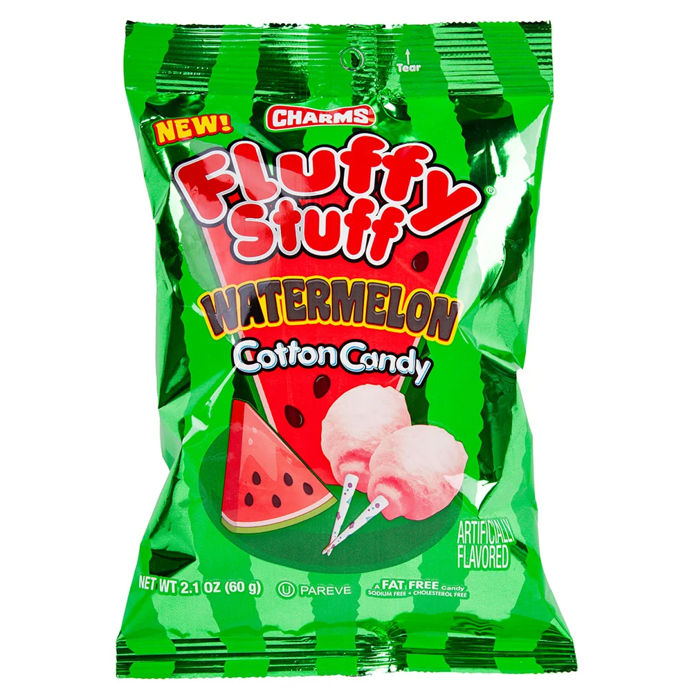Charms Fluffy Stuff Watermelon Cotton Candy Bags - 24ct