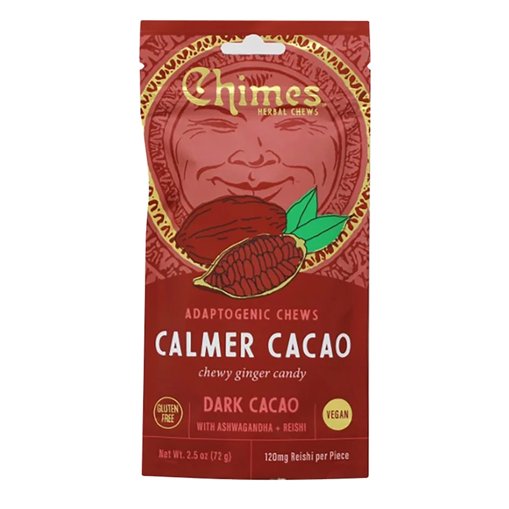 Chimes Adaptogenic Ginger Chews Calmer Cacao Bags - 6ct