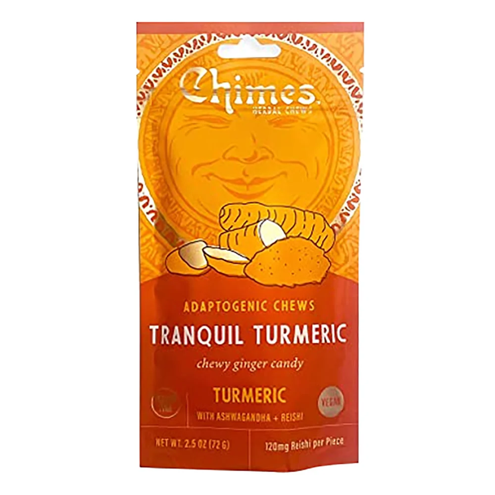 Chimes Adaptogenic Ginger Chews Turmeric Bags - 6ct