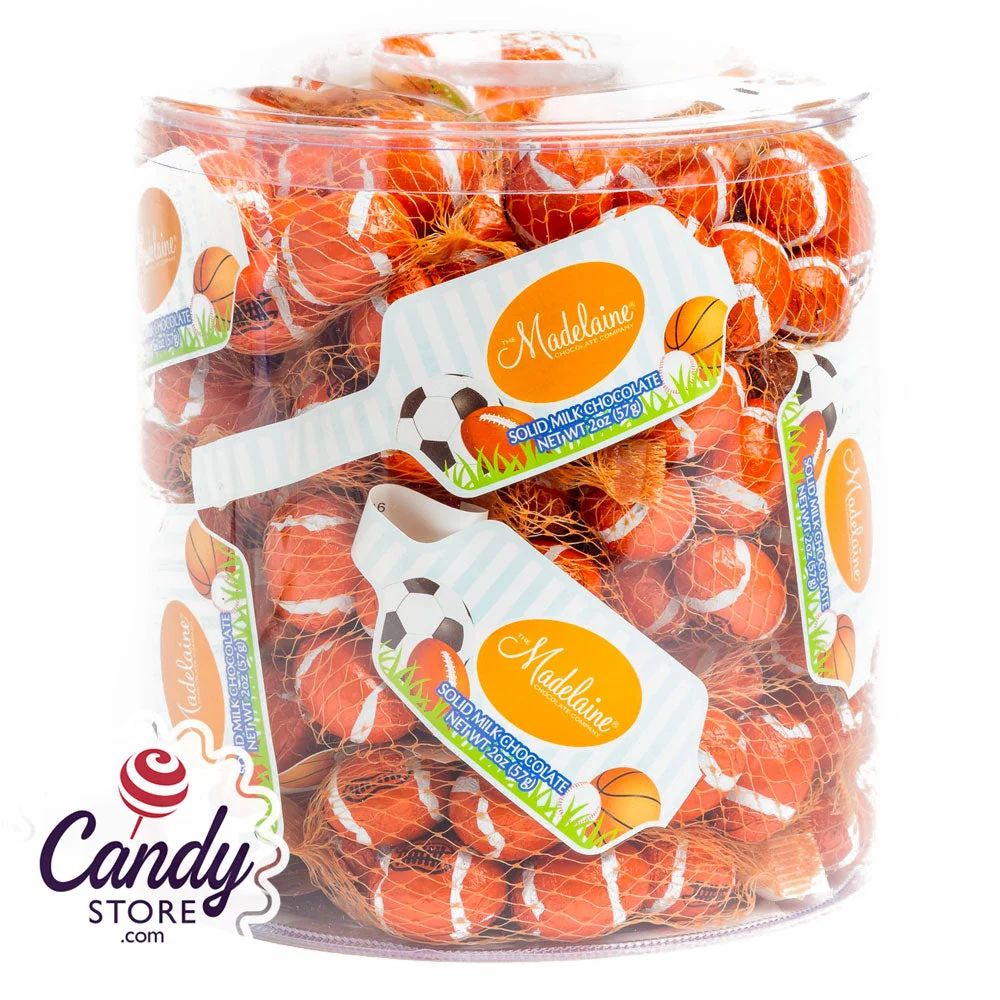 Chocolate Sports Balls Mesh Bags Madelaine - 24ct