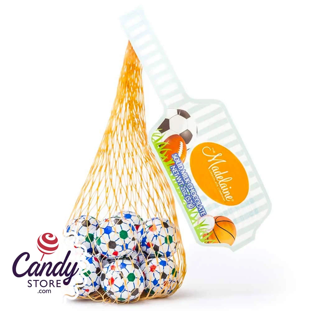 Chocolate Sports Balls Mesh Bags Madelaine - 24ct - Image 11