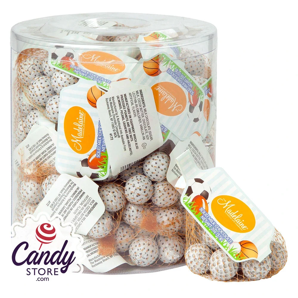 Chocolate Sports Balls Mesh Bags Madelaine - 24ct - Image 13
