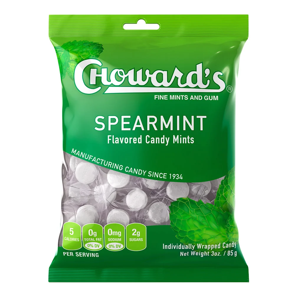 Choward's Spearmint Mints Peg Bags - 12ct