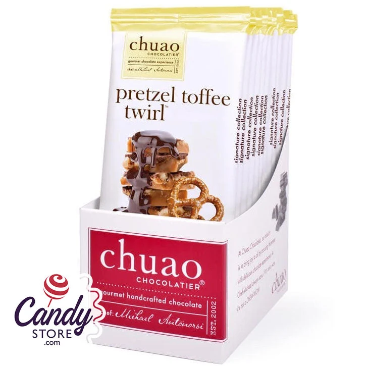 Chuao Dark Chocolate Pretzel Toffee Twirl 2.8oz Bar - 10ct - Image 3