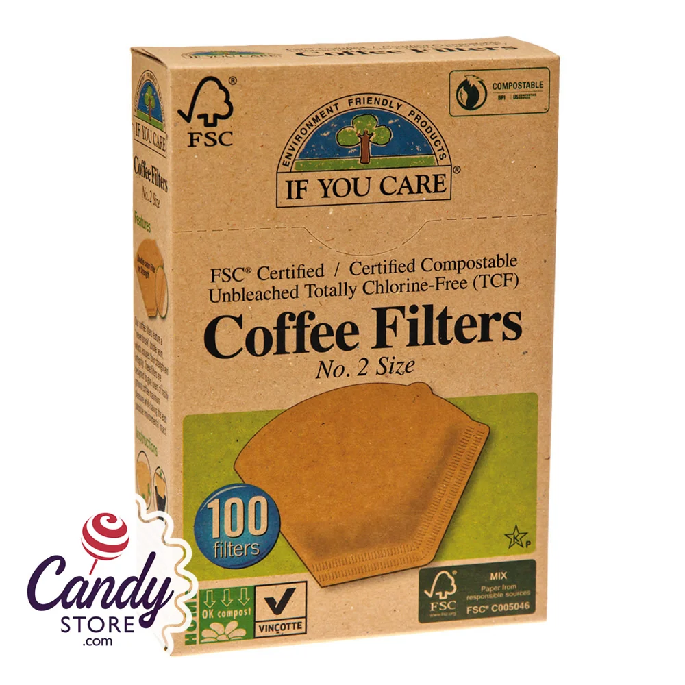 Coffee Filters #2 Unbleached TCF 100ct Box - 12ct