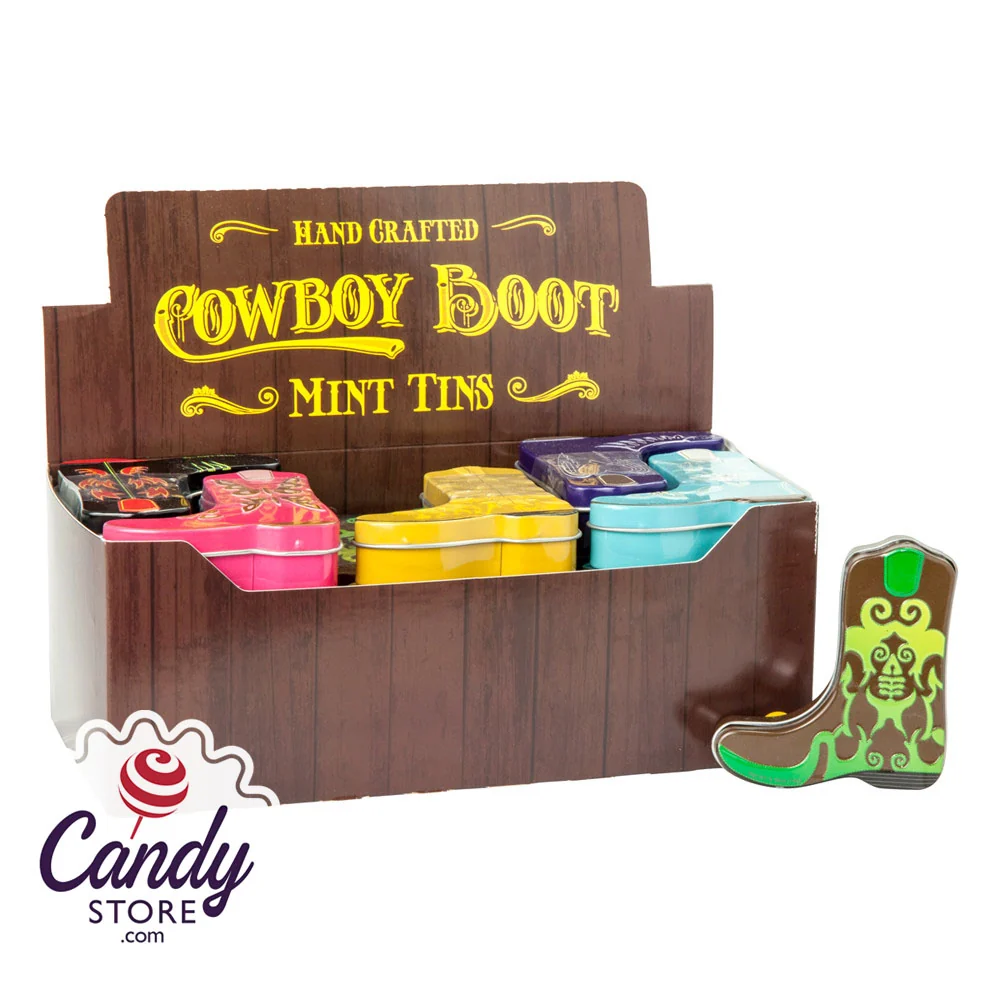 Cowboy Boot Assorted Mints Tin - 24ct