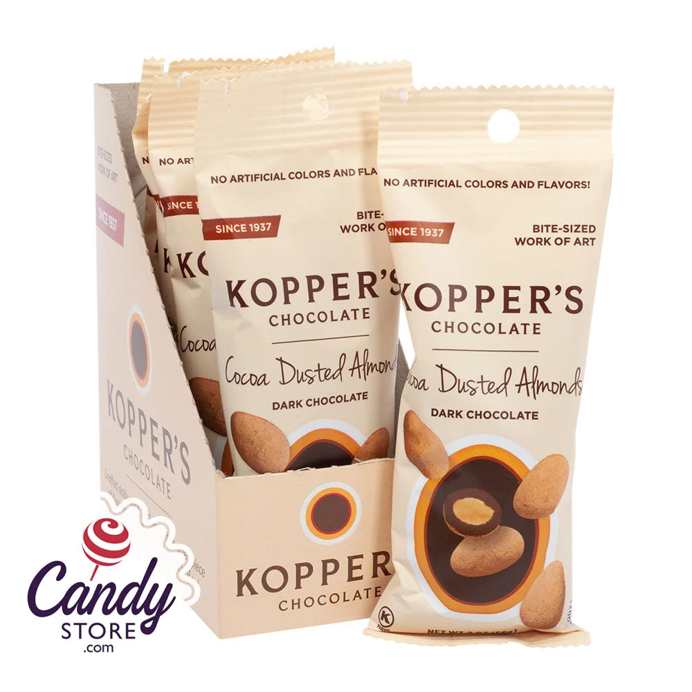 Dark Chocolate Cocoa Dusted Almonds 2oz Koppers - 6ct