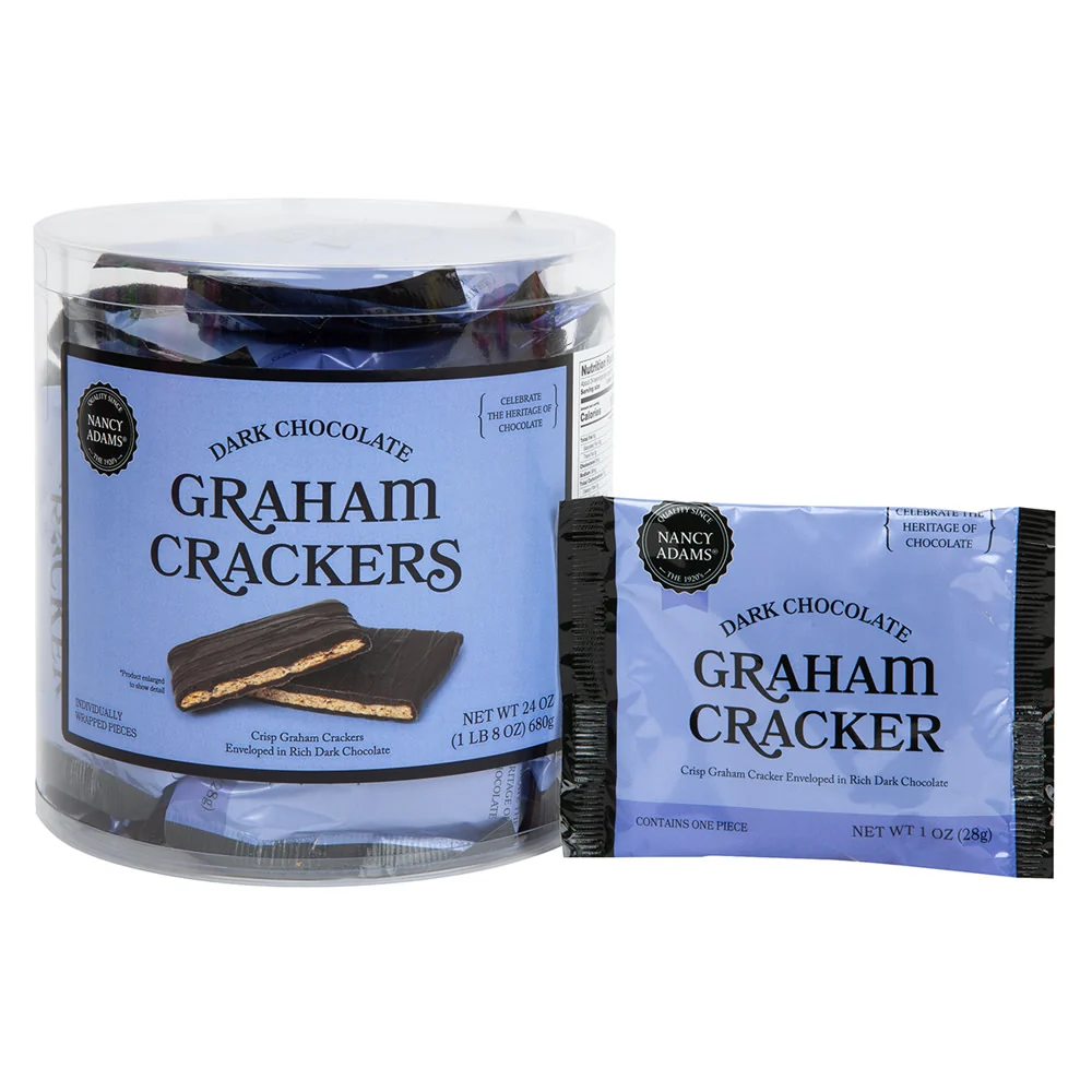 Dark Chocolate Graham Cracker Single Serve Nancy Adams - 24ct Tubs