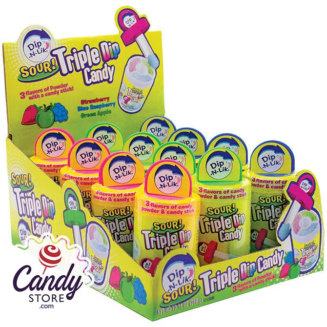Dip-N-Lik Triple Dip Candy - 12ct