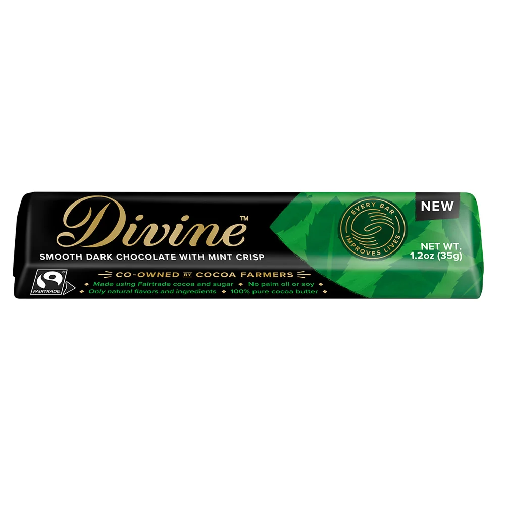 Divine Dark Chocolate with Mint Crisp Bars - 18ct