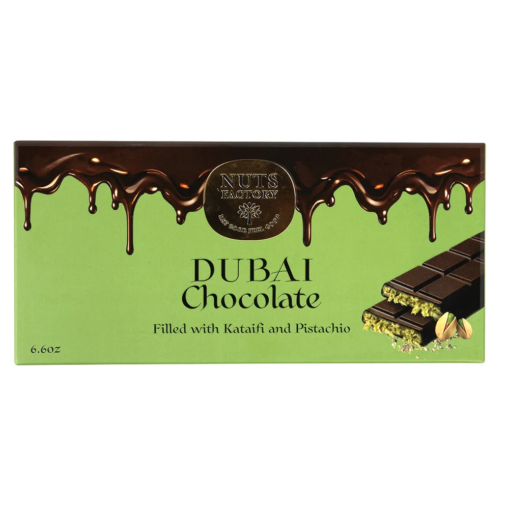 Dubai Chocolate Milk Chocolate Pistachio Bars Nuts Factory - 12ct