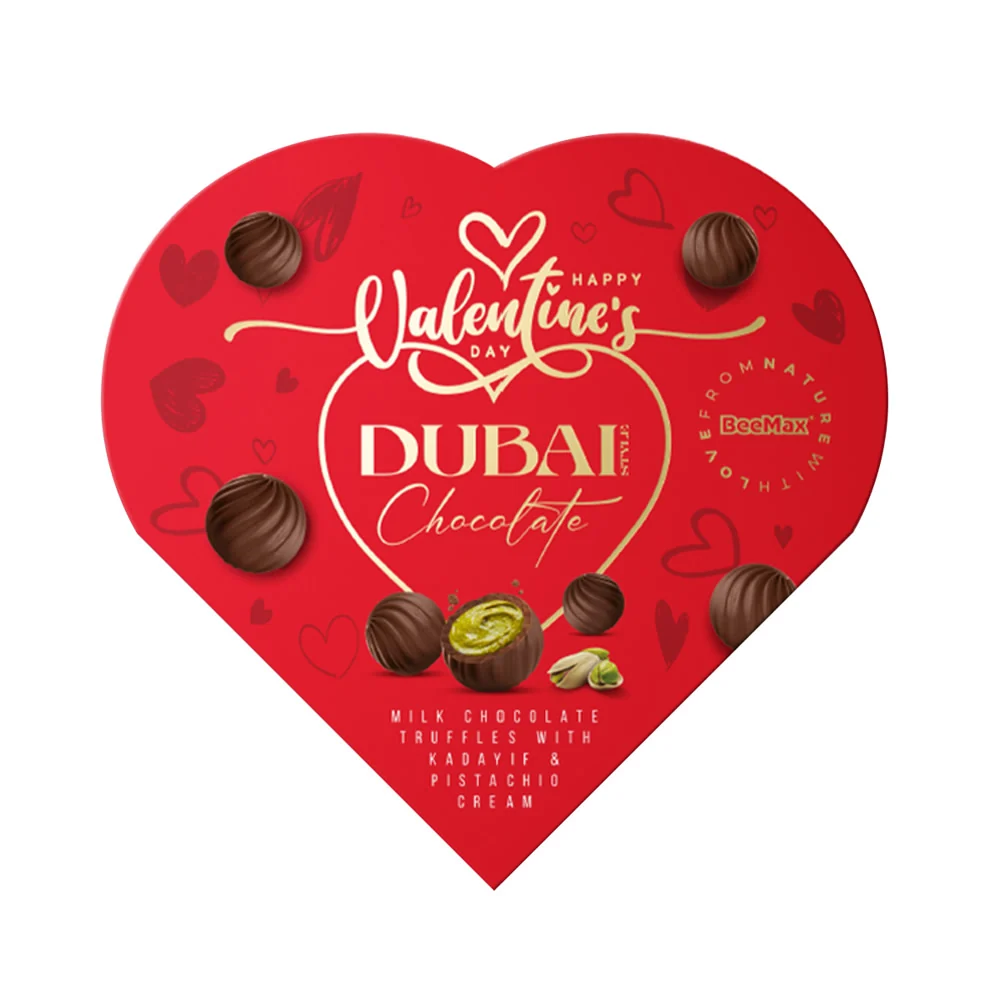 Dubai Milk Chocolate Truffles Heart - 12ct