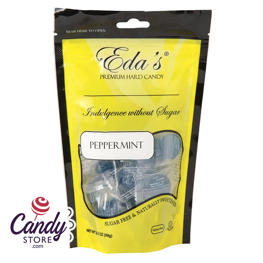 Eda's Sugarfree Peppermint 3.5oz Pouch - 12ct