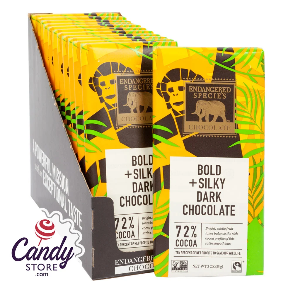 Endangered Species Dark Chocolate 3oz Bar - 12ct