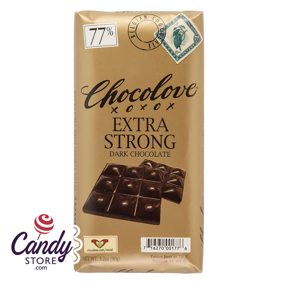 Extra Strong Dark Chocolate Chocolove 3.2oz Bar - 12ct