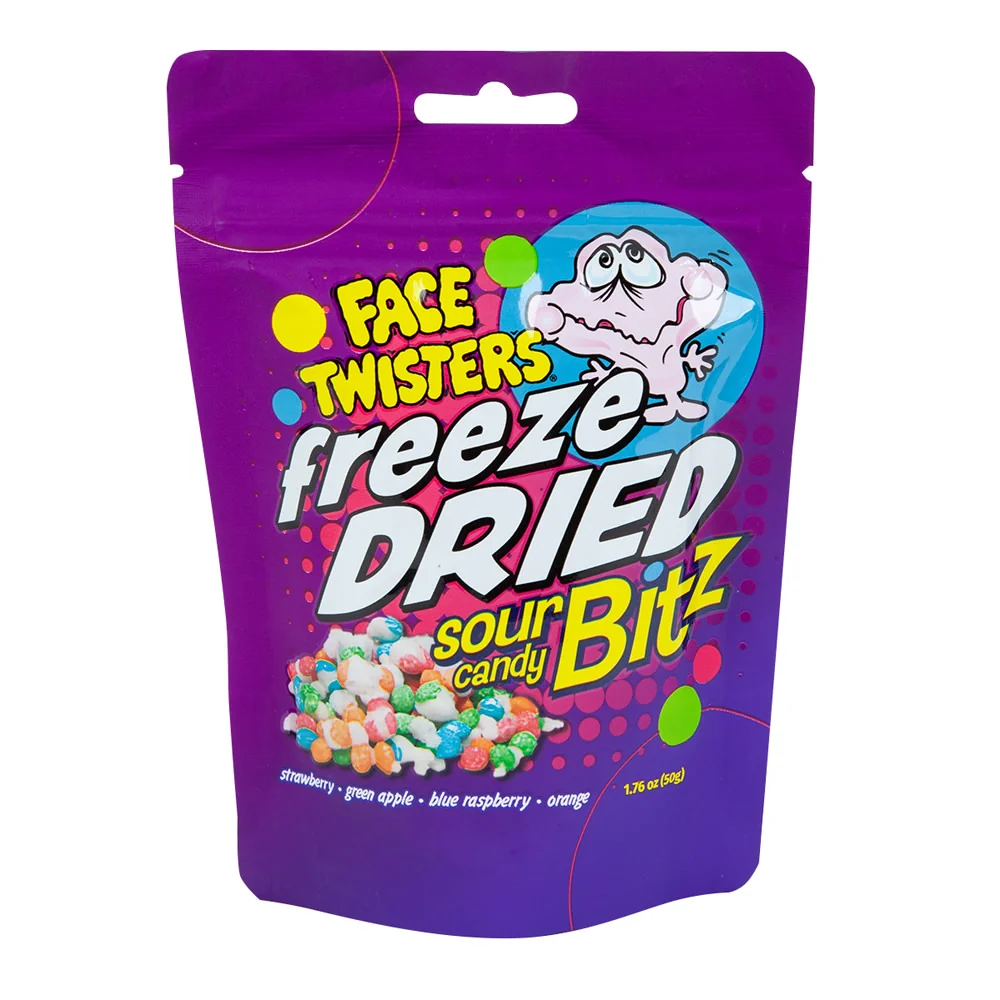 Face Twisters Freeze Dried Sour Bitz Peg Bags - 12ct