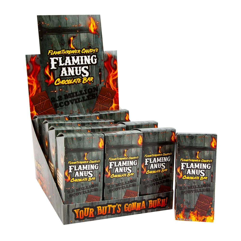 Flamethrower Candy’s Flaming Anus Chocolate Bars - 12ct