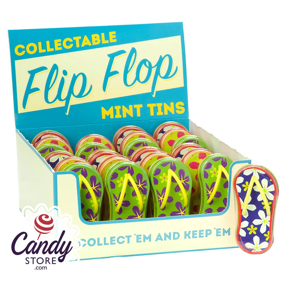 Floral Flip Flop Sugar Free Amusemints Peppermint Mints 0.65oz Tins - 24ct