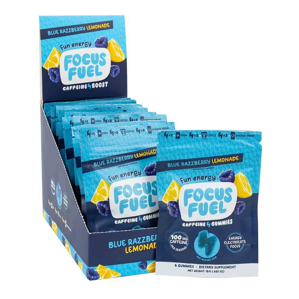 Focus Fuel Blue Razzberry Lemonade Gummies Bags - 12ct
