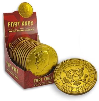 5-Inch Fort Knox Mega Medallions Chocolate Coins - 12ct - Image 2