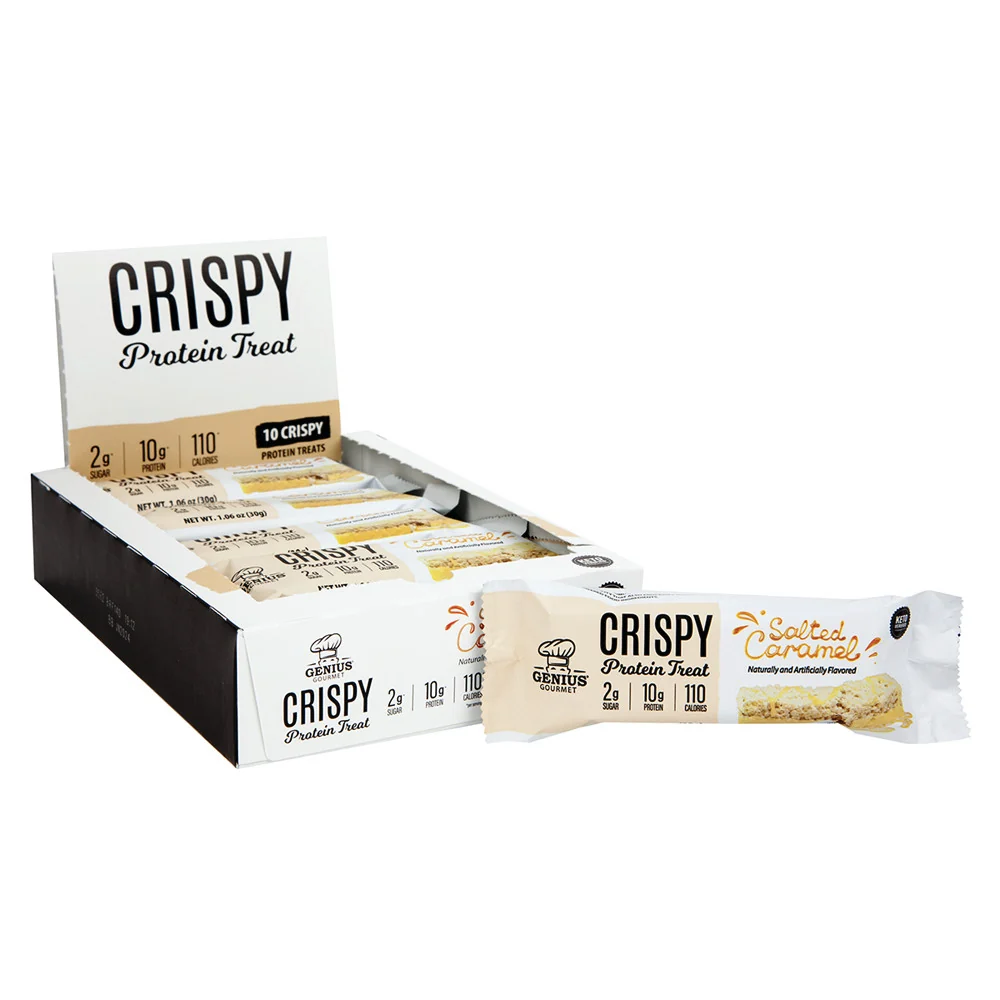 Genius Gourmet Crispy Protein Bar Salted Caramel - 10ct
