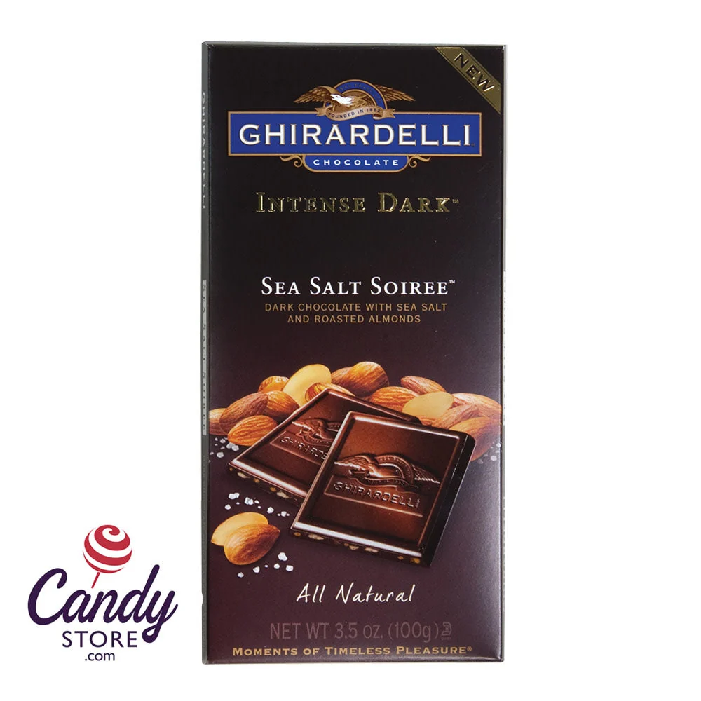 Ghirardelli Sea Salt Soiree Intense Dark Chocolate Bars - 12ct