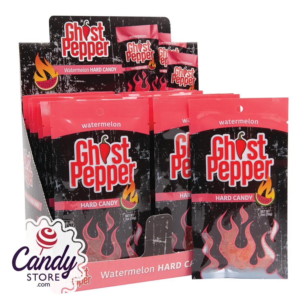 Watermelon Ghost Pepper Hard Candy Peg Bags - 24ct
