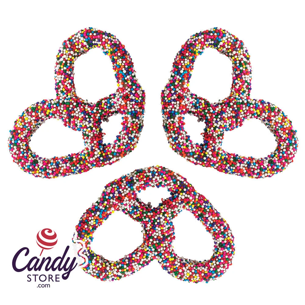 Rainbow Nonpareils Milk Chocolate Covered Pretzel Giambri's - 3lb