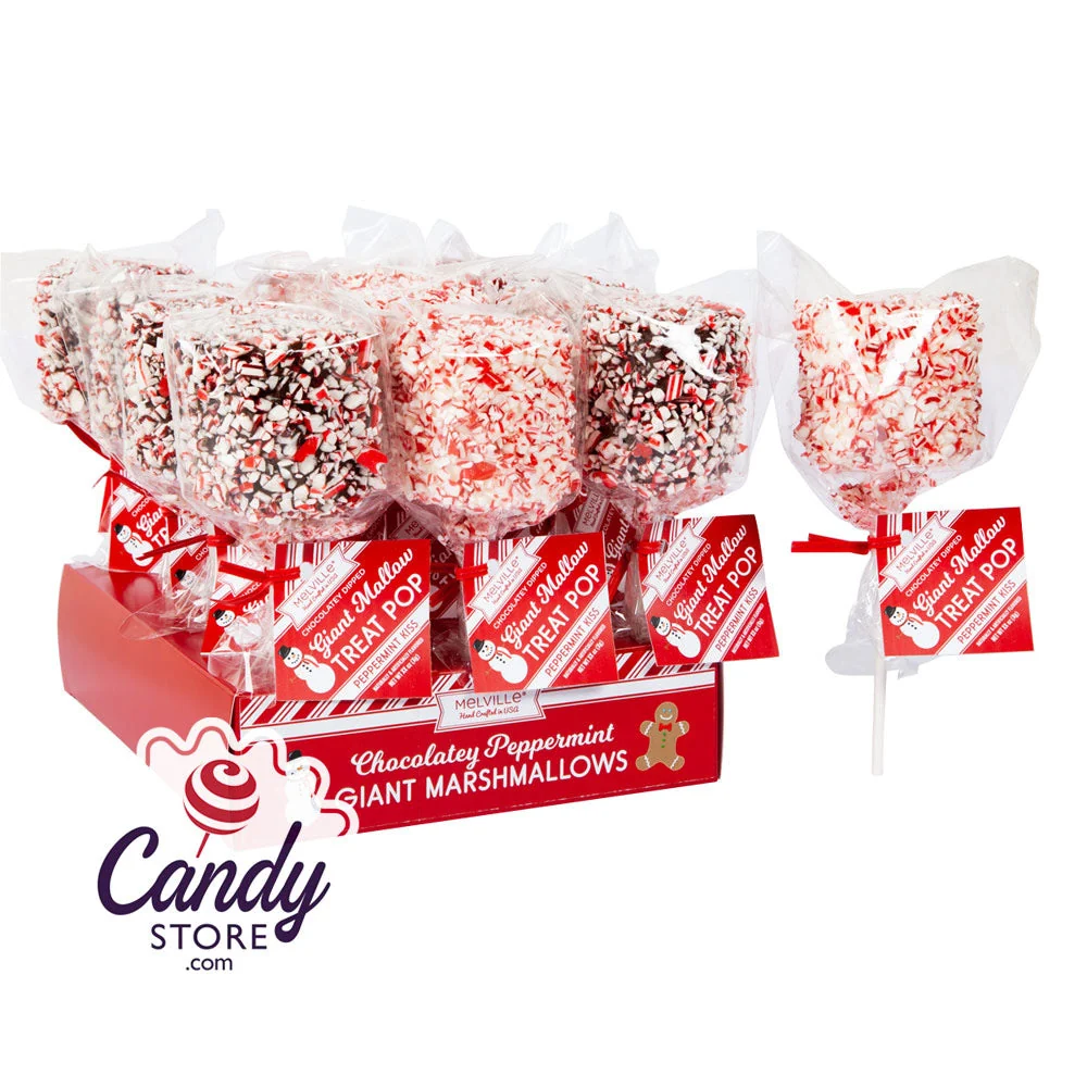 Giant Crushed Peppermint Marshmallow Pop 1.7oz - 12ct