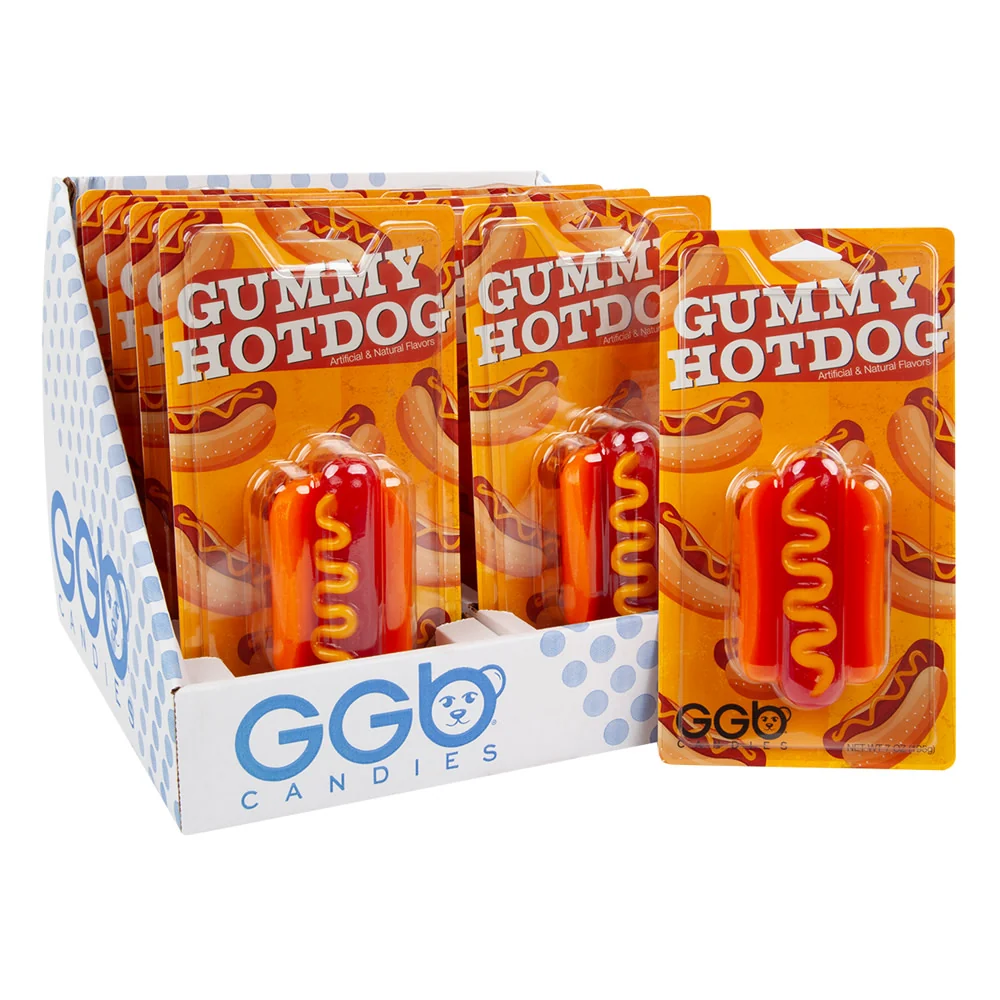 Giant Gummy Hotdog Blister Packs - 10ct