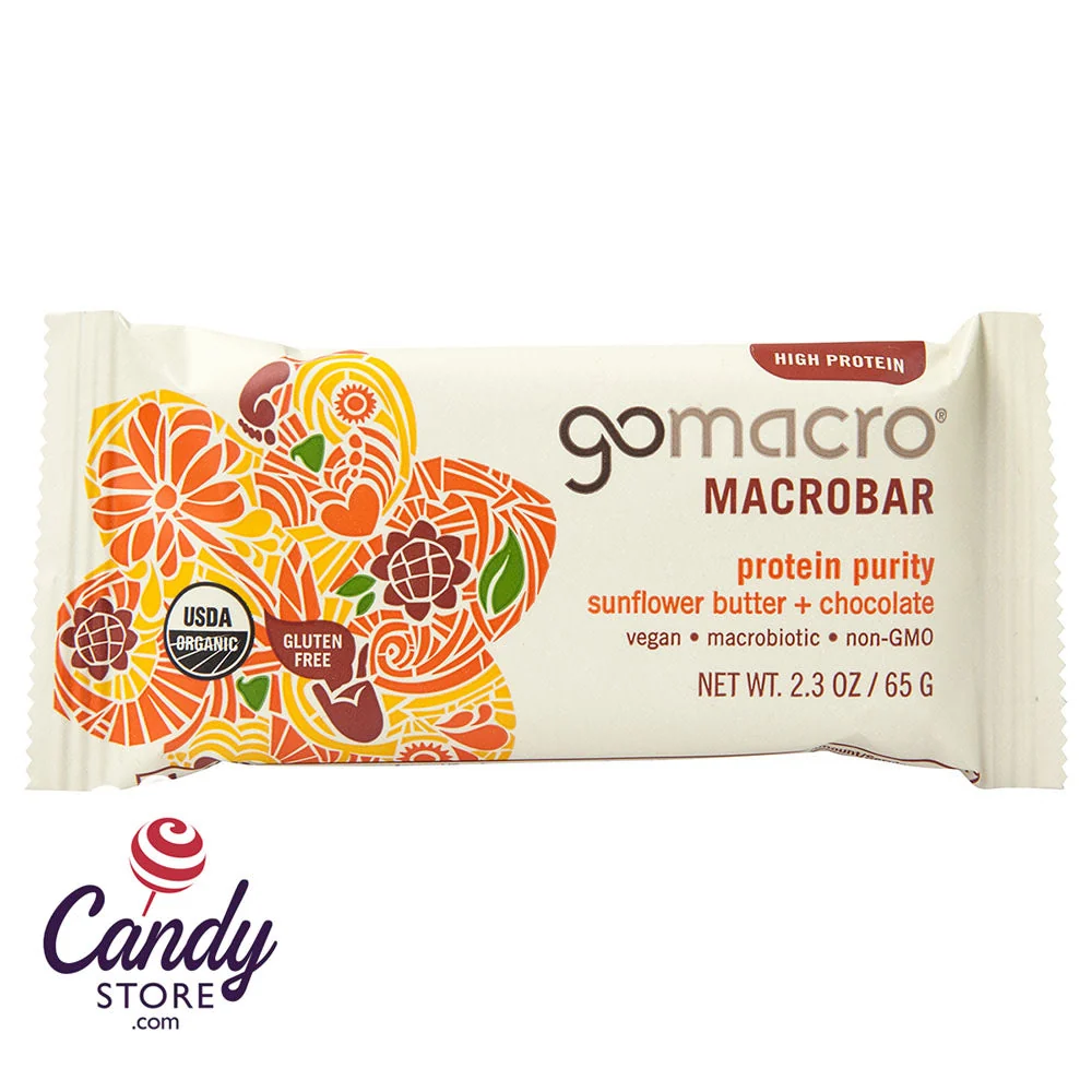 Go Macro Sunflower Butter & Chocolate Chip 2oz Bar - 12ct