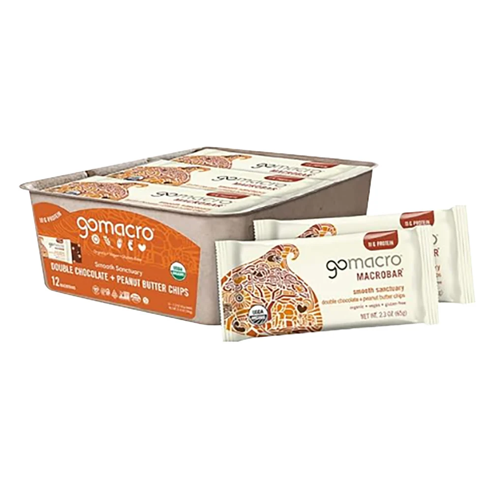 GoMacro Double Chocolate & Peanut Butter Chip Bars - 12ct