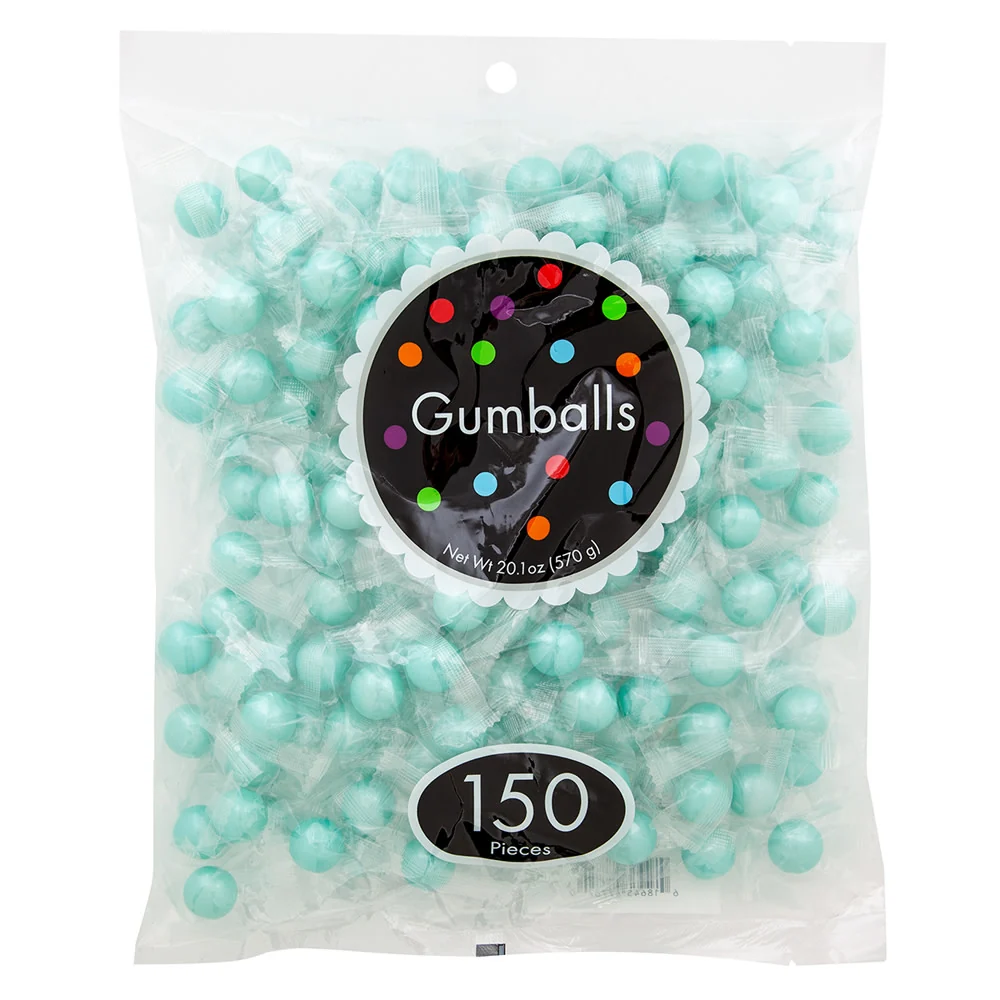 Gumballs Robin Egg Blue Cotton Candy Wrapped 150ct Bags - 4ct