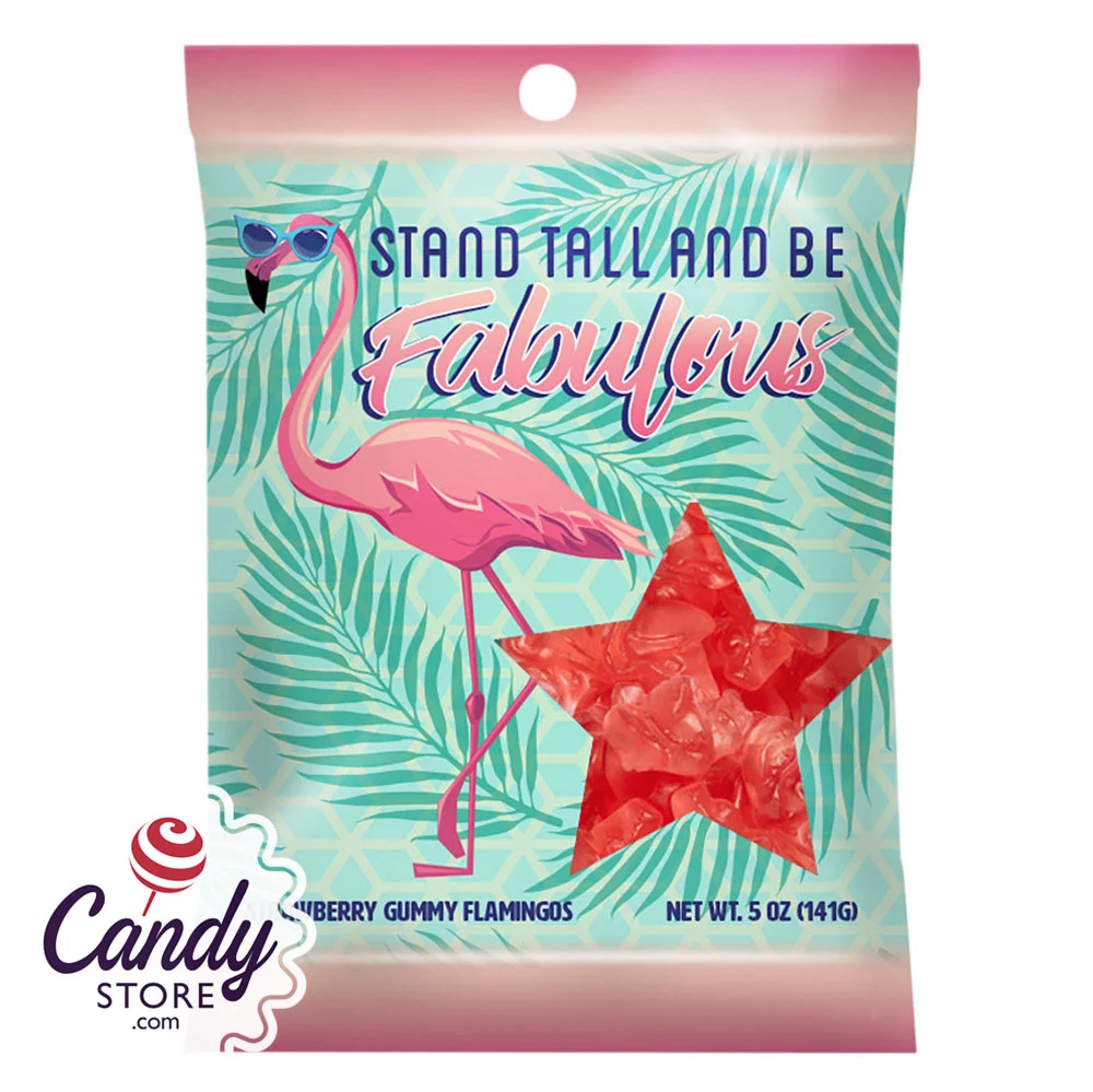 Gummy Flamingos Amusemints 5oz Peg Bags - 12ct