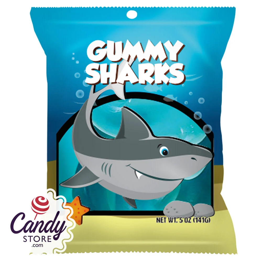 Gummy Sharks Amusemints 5oz Peg Bags - 12ct